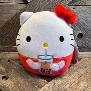 NWT- 2024 Cutest Hello Kitty Sipping Boba, Squishmallow Plush, 7.5”